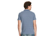 CLASSIC STRIPED COTTON POLO - CANAL BLUE/FRESCO BLUE