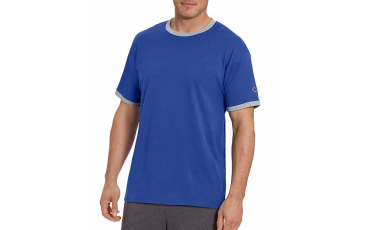 Champion Men's Classic Jersey Ringer Tee - Surf The Web/Oxford Grey