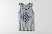 AEO FLEX GRAPHIC TANK - Gray