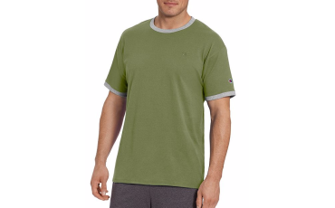 Champion Men's Classic Jersey Ringer Tee - Vineyard Green/Oxford Grey