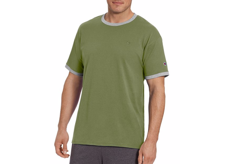 Champion Men's Classic Jersey Ringer Tee - Vineyard Green/Oxford Grey