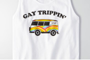 AEO PRIDE GAY TRIPPIN' GRAPHIC TANK - White