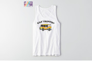 AEO PRIDE GAY TRIPPIN' GRAPHIC TANK - White