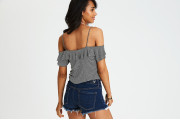 AEO SOFT & SEXY OFF-THE-SHOULDER T-SHIRT - Chalk