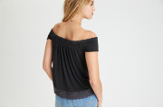 AEO SOFT & SEXY OFF-THE-SHOULDER TOP - Dark Gray