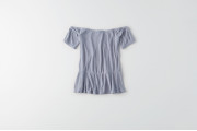 AEO SOFT & SEXY OFF-THE-SHOULDER T-SHIRT - Stone Gray