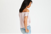 AEO SOFT & SEXY GROMMET T-SHIRT - Light Pink