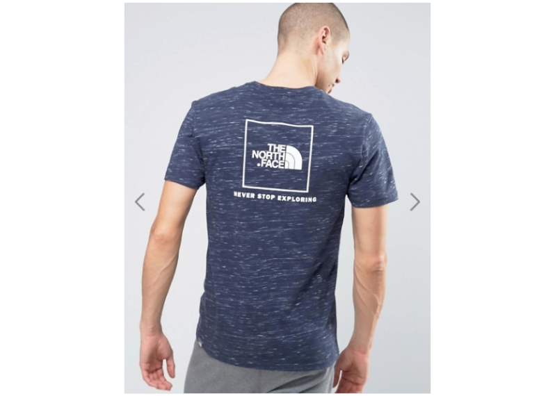 The North Face Red Box T-Shirt Back Logo in Navy Marl