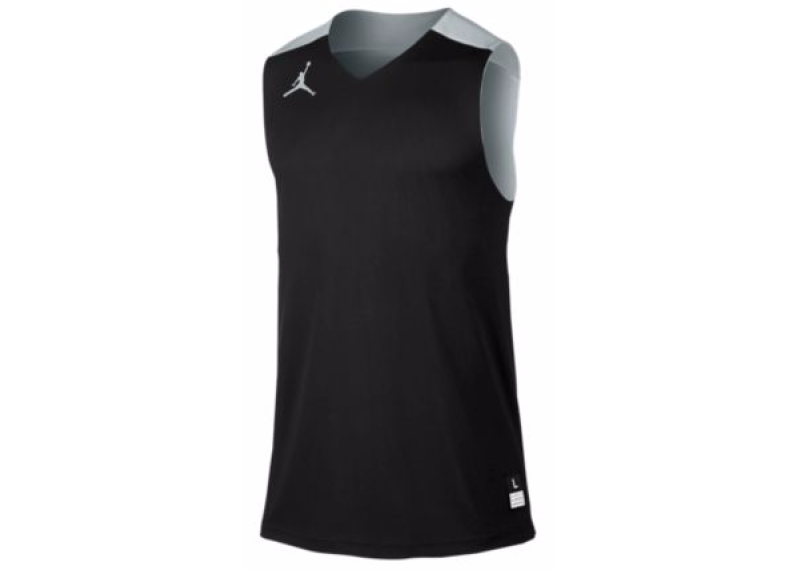 JORDAN TEAM JUMPMAN PRACTICE REVERSIBLE JERSEY - MEN'S - Black/Silver/Silver