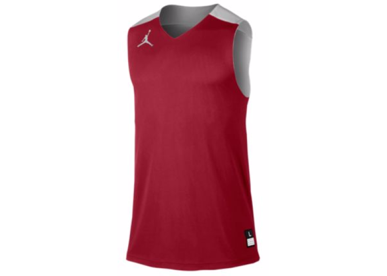 JORDAN TEAM JUMPMAN PRACTICE REVERSIBLE JERSEY - MEN'S - Red/Silver/Silver