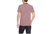 FRED PERRY Fine Stripe T-Shirt - ROSEWOOD