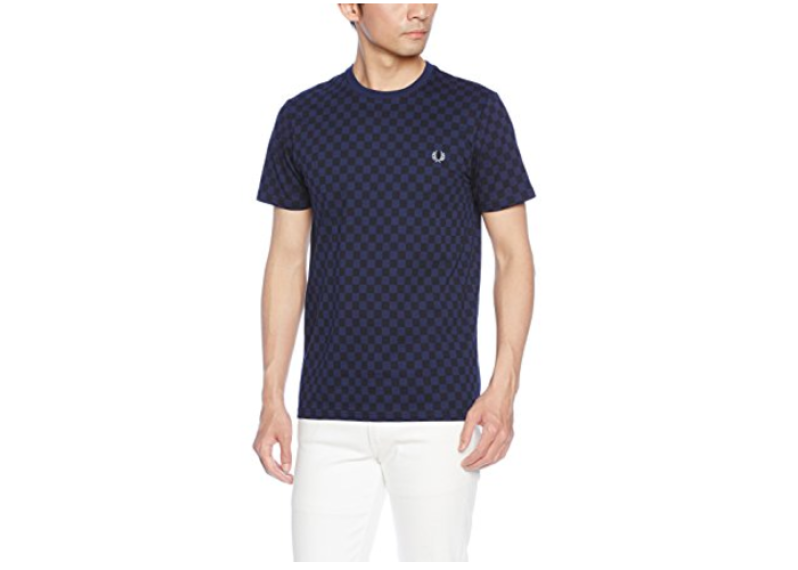 FRED PERRY Checkerboard Print - FRENCH NAVY