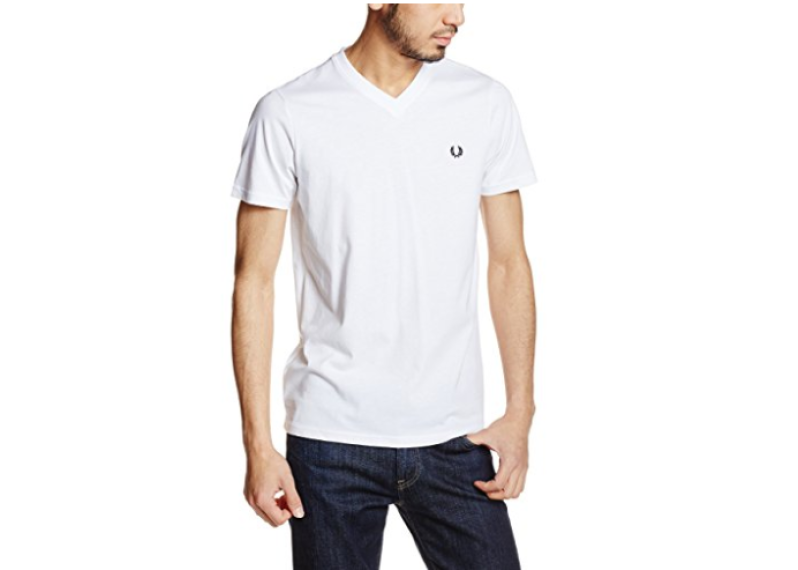 FRED PERRY V NECK T-SHIRT - White