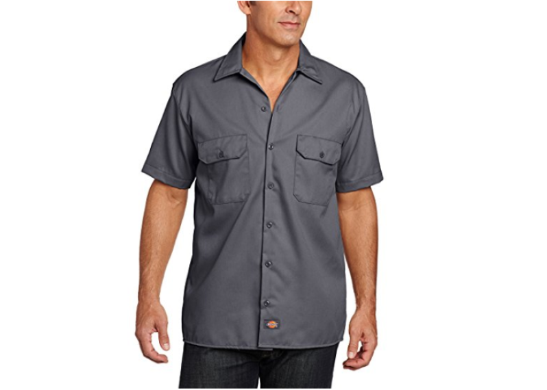 Dickies Men's Big-Tall Short-Sleeve Work Shirt - Charcoal