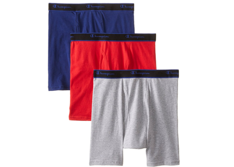 Champion Men's 3-Pack Performance Cotton Regular Leg Boxer Briefs - Assorted