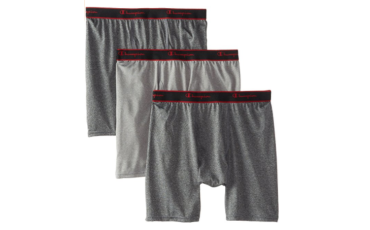 Champion Men's 3 Pack Active Performance Regular Leg Boxer Briefs - Black/Grey/Black