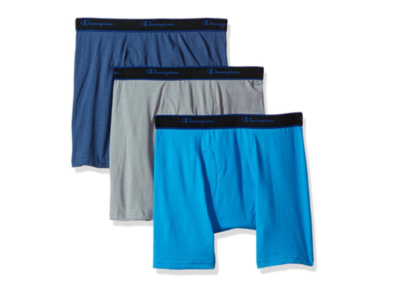 Champion Men's Cotton Performance Boxer Brief - Seabottom Blue/Hydro/Concrete