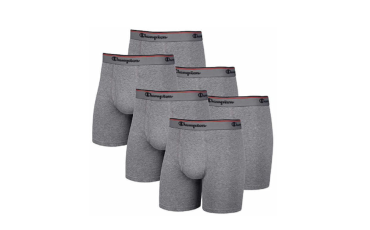 Champion Men's 6 Pack Smart Temp Boxer Brief - New 6 Value Pack - Gray