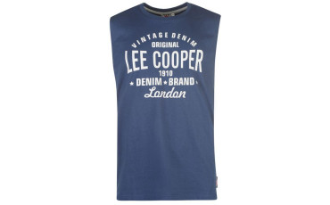 Lee Cooper Logo Tank Vest Mens - Vintage Blue