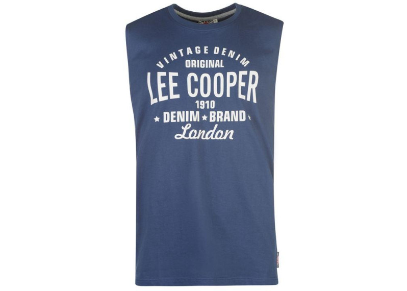 Lee Cooper Logo Tank Vest Mens - Vintage Blue