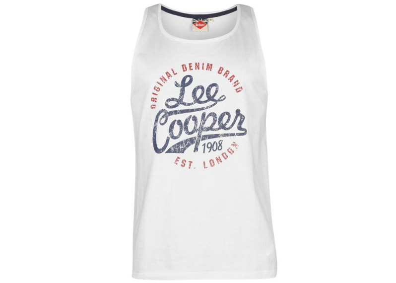 Lee Cooper Logo Vintage Vest Mens - White