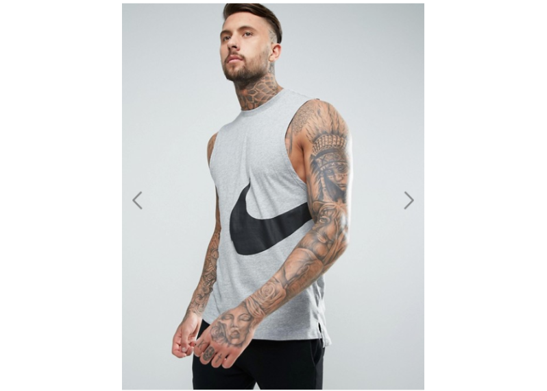 Nike Hybrid Swoosh Vest With Large Logo In Grey 847681-063